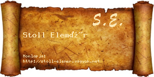 Stoll Elemér névjegykártya