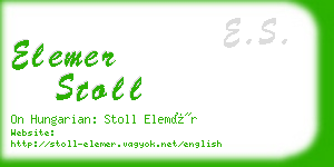 elemer stoll business card